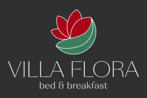 Logo Villa Flora, versione white