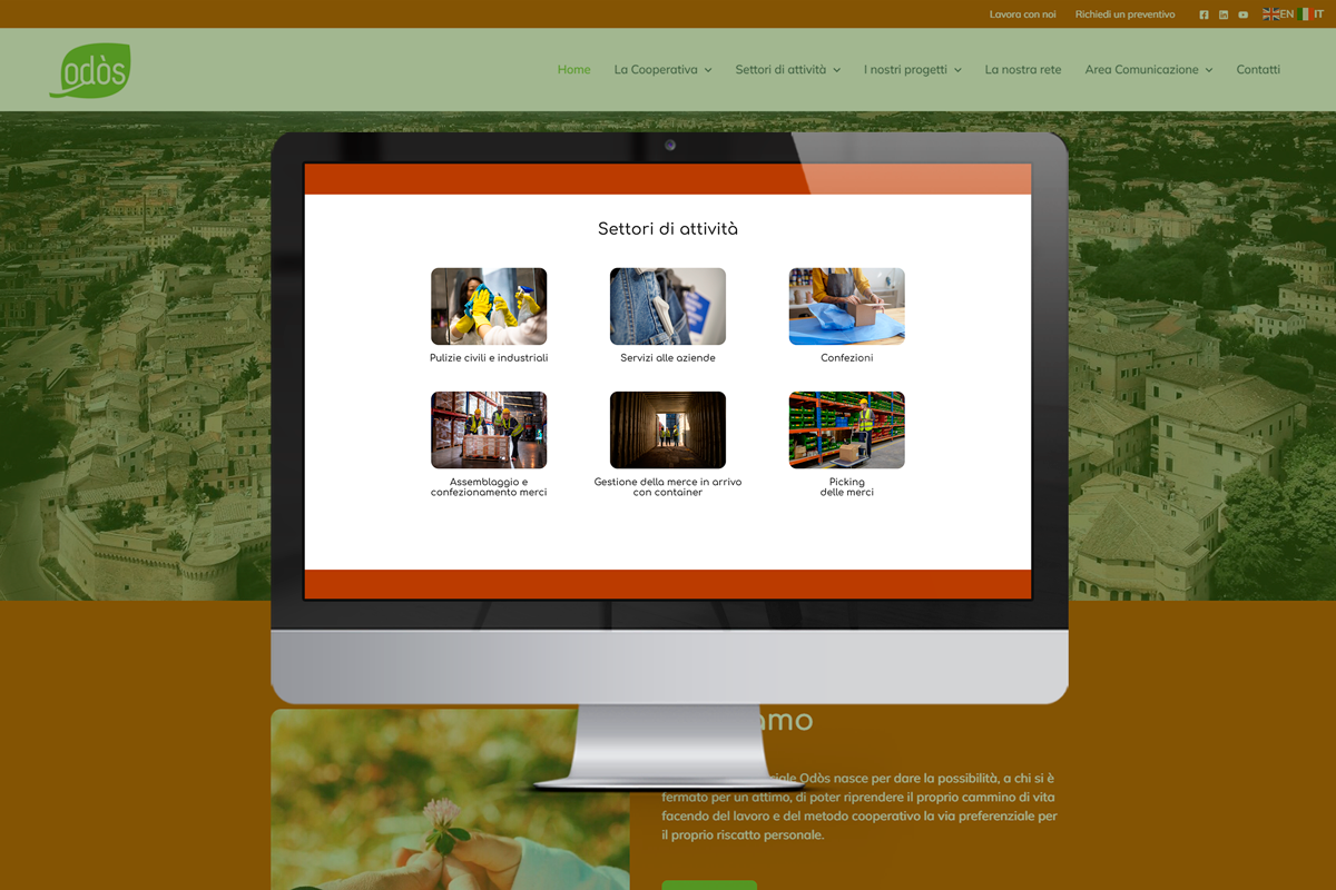 Homepage sito web Cooperativa Odòs